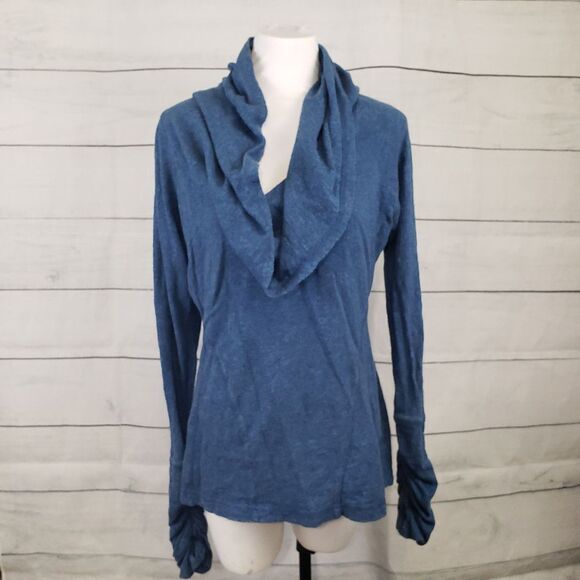 3/$25 Zella long sleeve blue marled  top Large - Picture 1 of 7